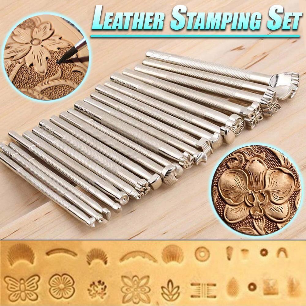 Leather Stamp Tool Kit Leather Printing Tool Alloy Carving Hand Making Craft Punch Stamp Sculpture Printed DIY Leather Working