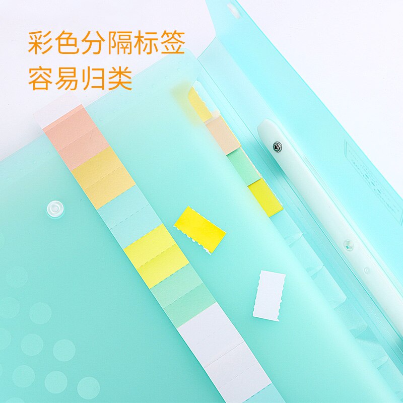 Kokuyo pastel cookie dokumentfil orgeltaske 13 lommer  a4 bærbar mappe transparent omslag sammenflettet informationshæfte
