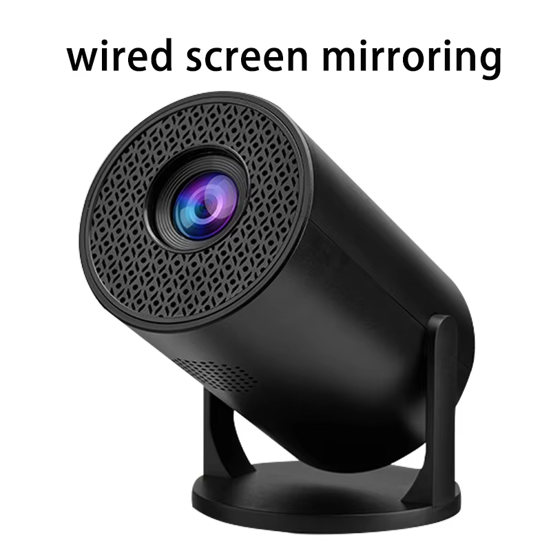M5  high-definition mini portable projector, rotatable,Wired Screen，suitable for meeting rooms, projector and other places: black / UK Plug