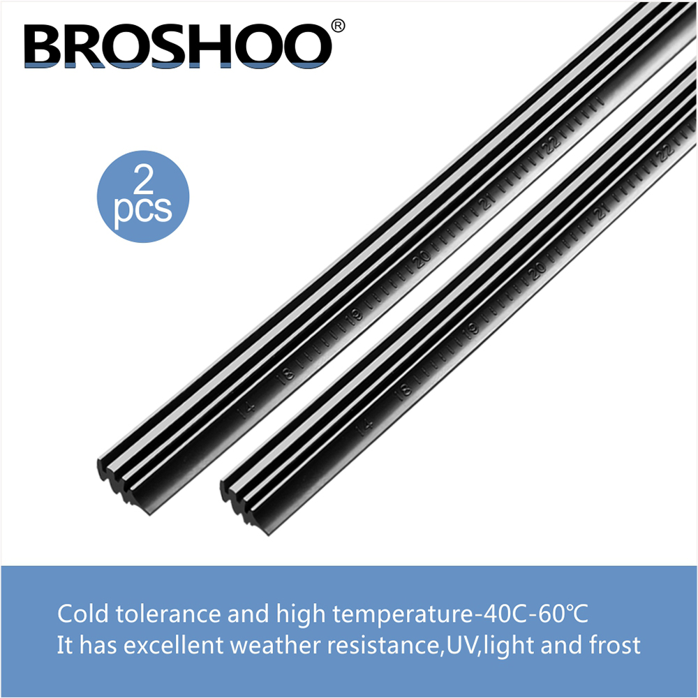 Tiras de repuesto de goma para limpiaparabrisas de coche, hojas de limpiaparabrisas sin marco deshuesadas, 6mm, 14 ", 16", 17 ", 18", 19 ", 20", 21 ", 22", 24 ", 26", 28 ", 30", 2 unidades 32"