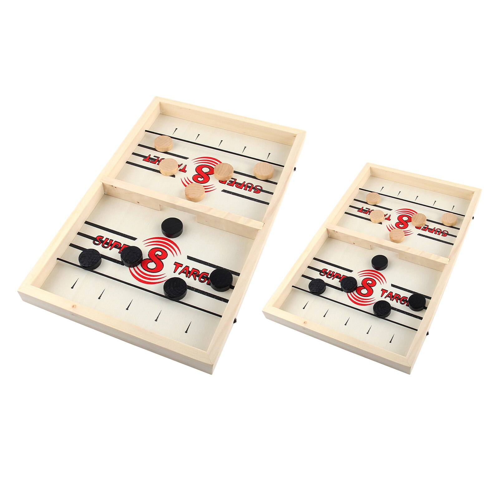 HOLZ TISCH 2 in 1 Schlinge PUCK SPIEL BRETTSPIEL FAMILIE HAUSE Sport SPIELZEUG