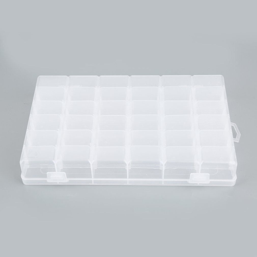 10/15/28/36 Slots Clear Plastic Lege Storage Box Voor Nail Art Manicure Gereedschap Sieraden Bead Display Opslag case Organizer Houder