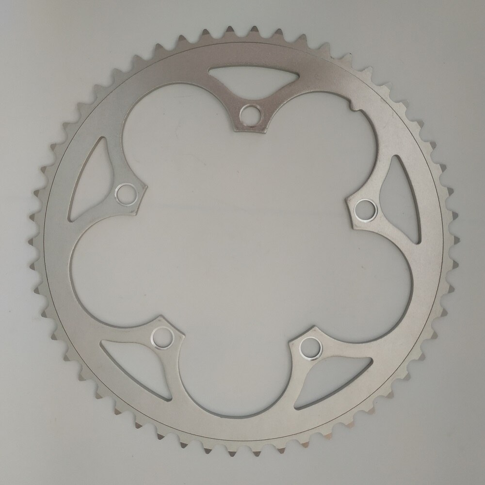 Vägcyklar kedjedrev 130 bcd 38t 39t 40t 42t 44t 46t 48t 50t 52t 53t 56t fällbara cykel kedjehjul cnc silverfärgade ringar