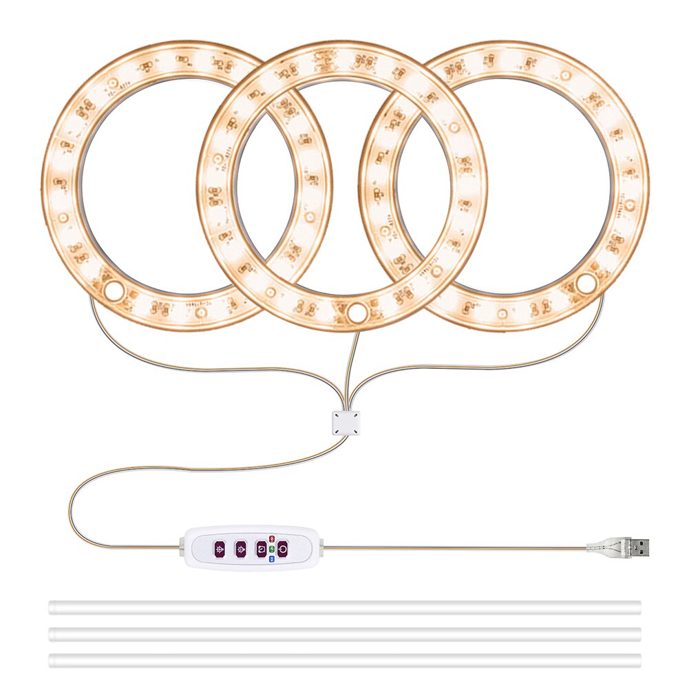 Volledige Spectrum Lamp Led Grow Light Phyto Lamp Voor Planten Lamp Groeilicht Hydrocultuur Verlichting Usb Greenhouse Indoor Bloem Zaad: Sunlight-3 heads