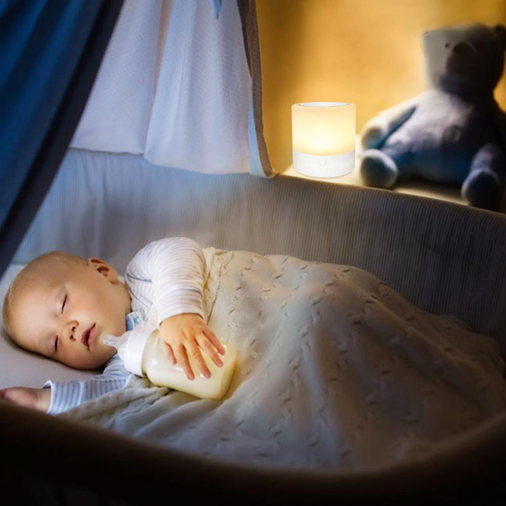 Farverig atmosfære natlys bord seng sengelampe genopladelig natlampe