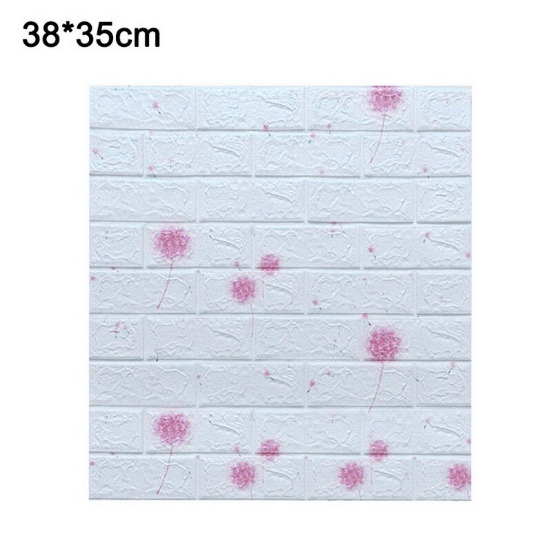 20pcs Self-adhesive TV Background Wall brick Pattern Wallpaper Bedroom Stereo Wall Sticker Anti-collision Waterproof Wallpaper: Dandelion