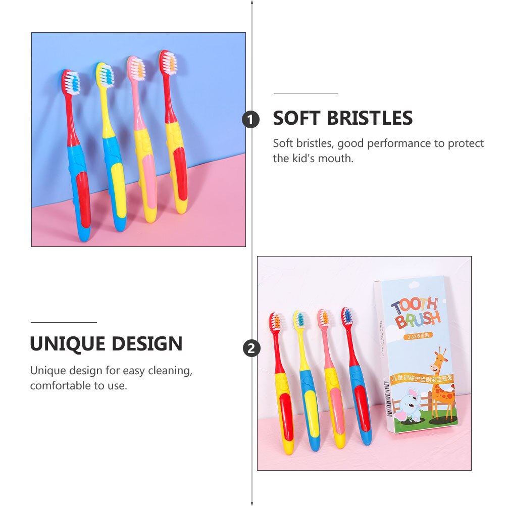 4pcs Bambini di Pulizia Spazzolino Da Denti Spazzolino Da Denti Del Fumetto Denti Spazzola di Cura