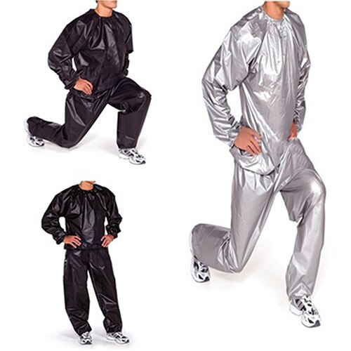 Unisex Sauna Suit PVC Fitness Weight Loss Sweating Sauna Suit Exercise Gym Pullover Sports Suit Calories Burner