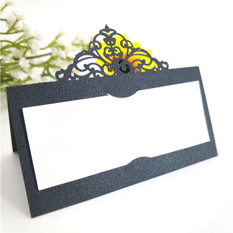 10 stk festbord navn gæste bord kort navne kort bord bord bord bryllup forsyninger sidde dekoration favor 6z-sh873: Sort