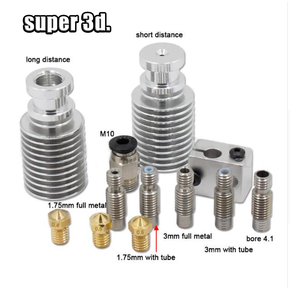 Bowden long distance V6 J-head hotend Extruder with Built-in teflon throat, fan for 1.75mm/3.00mm 12V/24V Optional