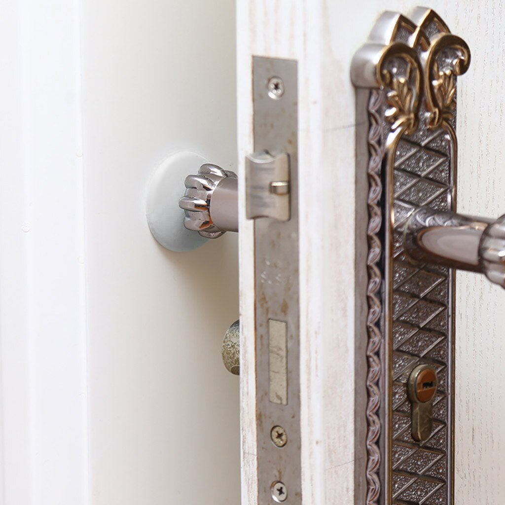 Rubber Home Wall Protector Door Handle Bumper Guard Stopper Self Adhesive Rubber Round Home Back Door Crash Pad#40