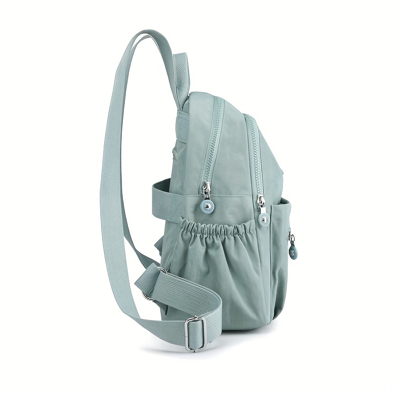 Mochila de nylon de cor sólida, bolsa escolar de viagem leve, mochila moderna para trabalho, bolsa de viagem pode ser pendurada em bagagem