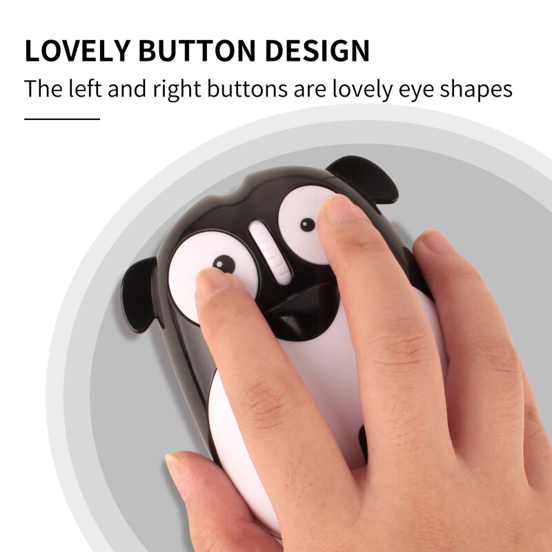 Power Saving Mute Rechargeable Wireless Mouse Cute Animal Puppy Mouse 2.4G Wireless Mouse Rechargeable Mouse