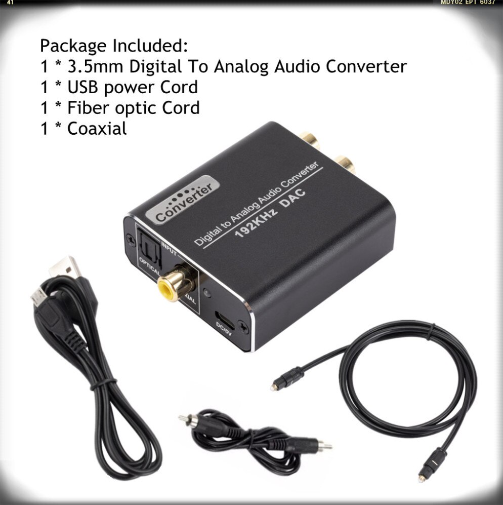 PzzPss – convertisseur Audio numérique-analogique 192KHz, Fiber optique coaxiale SPDIF vers RCA, adaptateur Audio Jack 3.5mm pour boîtier TV/DVD/HDTV: Default Title