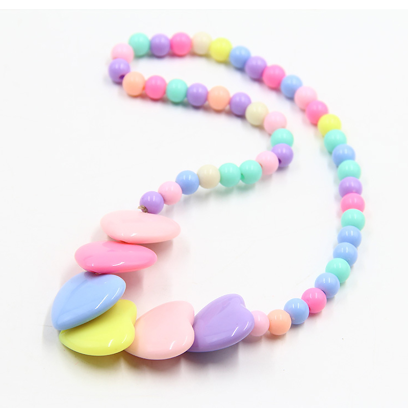 Mode Zoete Snoep Kleur Ketting Kralen Charmante Ketting Kinderen Cosplay Accessoire Roze Meisje Party Multicolor Sieraden