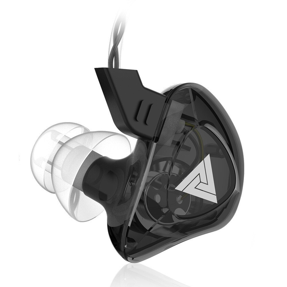 Qkz  ak5 tung bas øretelefon headset hifi øretelefon jern kontrol musik bevægelse udveksling bluetooth kabel støjreducerende ørepropper: Sort