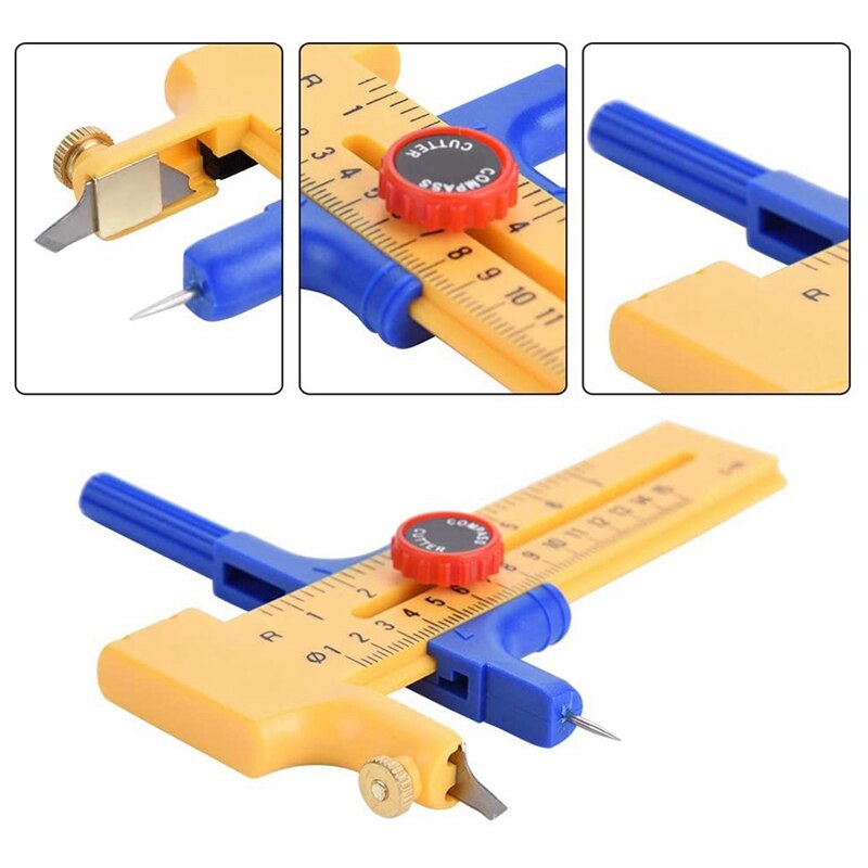 Adjustable Compass Circle Cutter, Circle Cutter Tool E Cutter Round Draw Paper Cutter Cutting Knife Tool