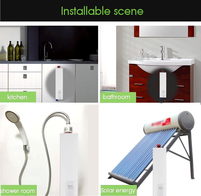 3000W Portable Mini Instant Electric Mini Tankless Water Heater Instantaneous Water Heater System for Kitchen Bathroom