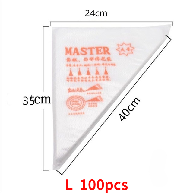 100/50/20 PCS Disposable Pastry Bag S/M/L Confectionery Bags Cake Cream Icing Fondant Decorating Kitchen Baking Piping Bag Tools: Orange