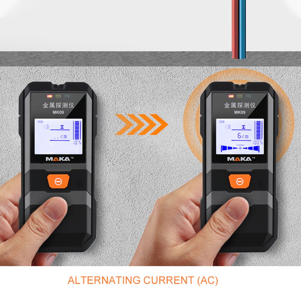 MAKA MK09 Portable Underground Metal Detector Pinpointer LCD Backlight Display Infrared Metal Detector Metal Objects Steel Wire