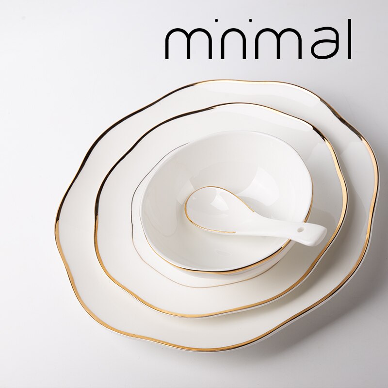 10 & 8 & 4 inch, real bone china dinner plate set, white porcelain plate, dishes for restaurant, white porcelain tray