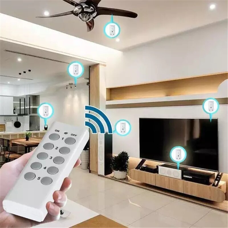 UK Wireless Outlet Remote Control Socket Light Switches House Power Outlet Light Switch Socket +Remote UK Connector Plug DC 12V