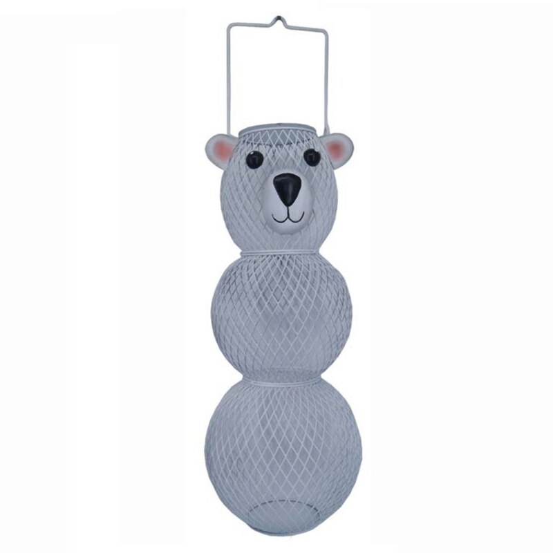 Steel Wire Bird Feeder Outdoor Balcony Hanging Feeder Wrought Iron Deer Snowman Bear Shape Crafts Ornaments Pet