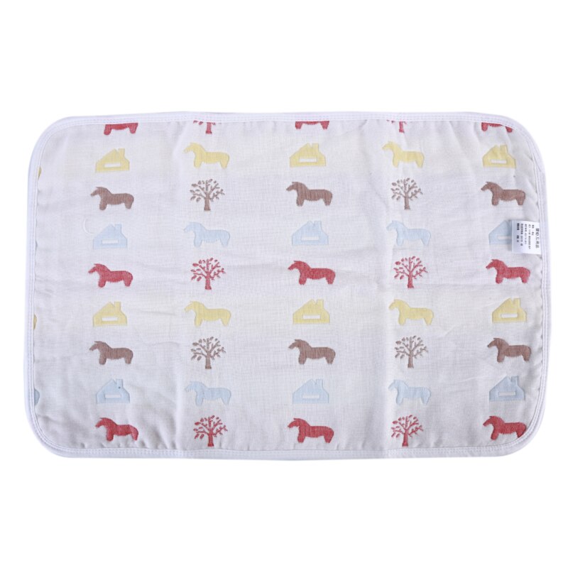 Toalla de algodón estampada para bebé, toalla de gasa de cinco capas para niños, almohada de algodón, toalla transpirable absorbente para el sudor