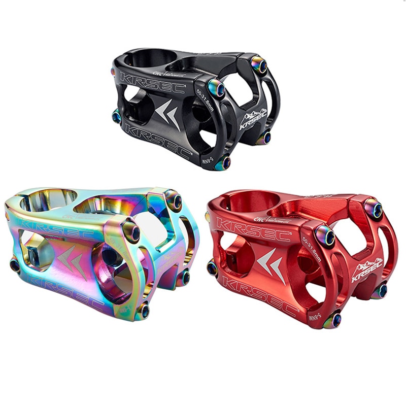 Krsec mtb skaft titan 31.8*50mm styrstång aluminiumlegering ultralätt passform 28.6mm gaffel kort stång cykel accessoarer