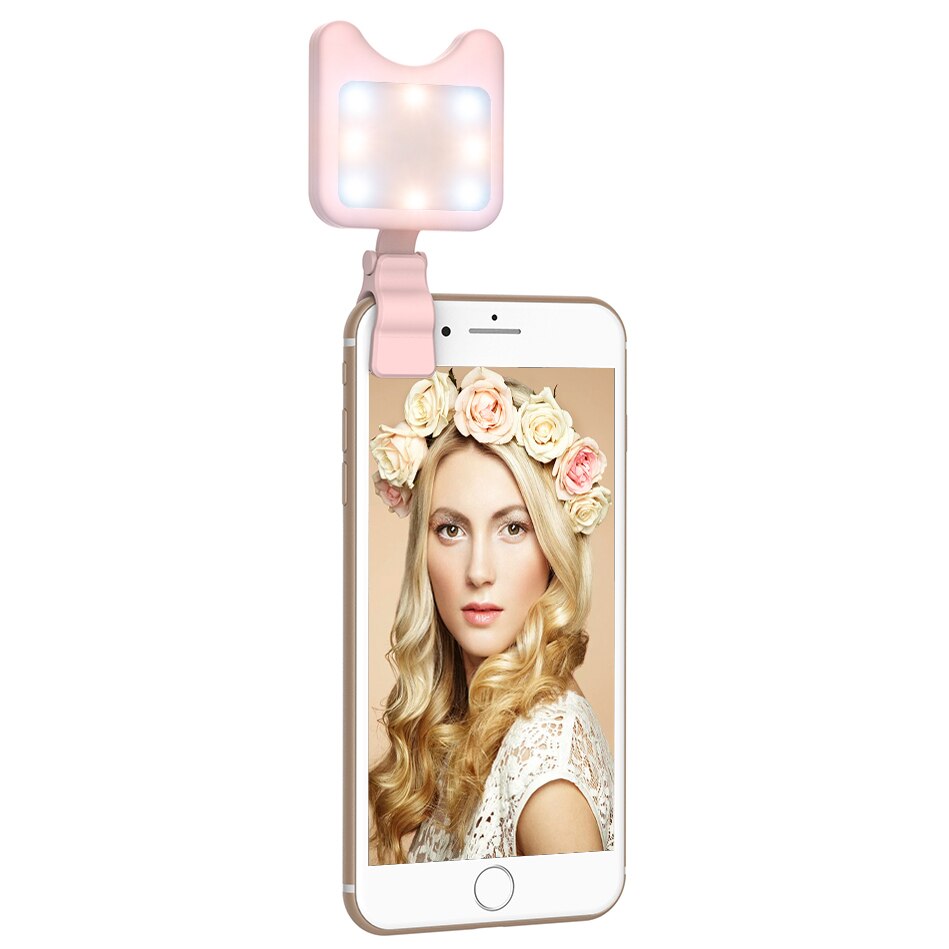 Apexel Universale LED Selfie Flash di Luce Clip-on Ricaricabile Portatile di 9 Livelli di Flash Ha Condotto La Luce per il iphone Samsung Huawei tablet