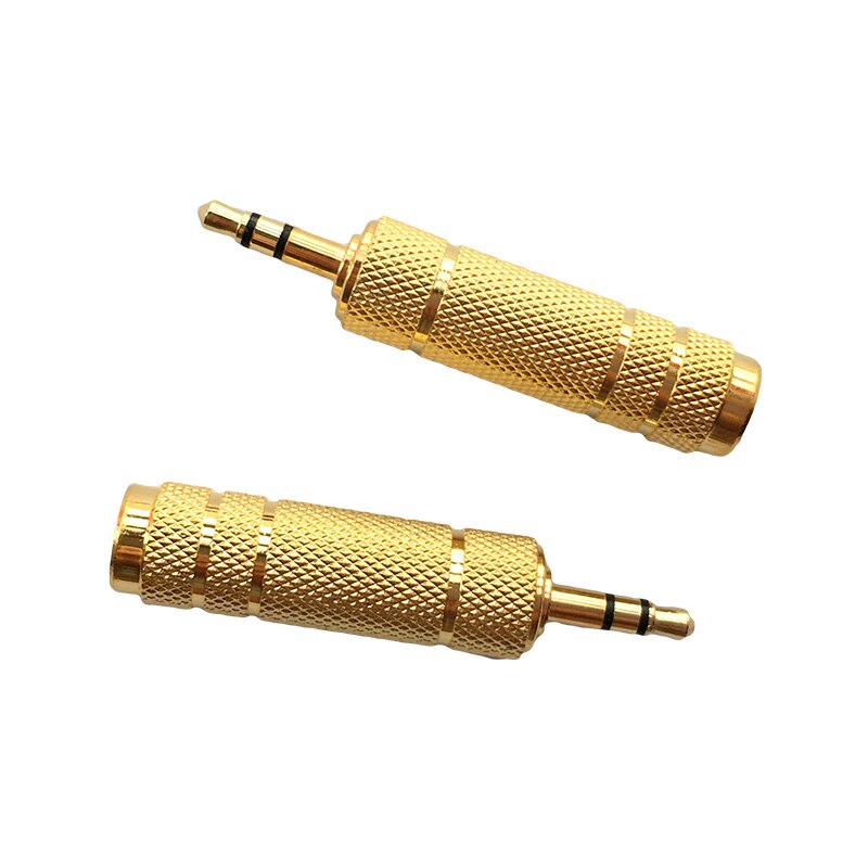 1/8 3.5mm Male to 1/4 6.3mm Female Stereo Headphone MIC Adapter