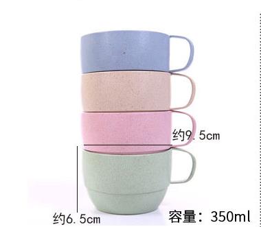 Tasse à café au lait en paille de blé écologique, tasse de petit-déjeuner biodégradable, tasse à thé avec poignée en ruban simple et unie