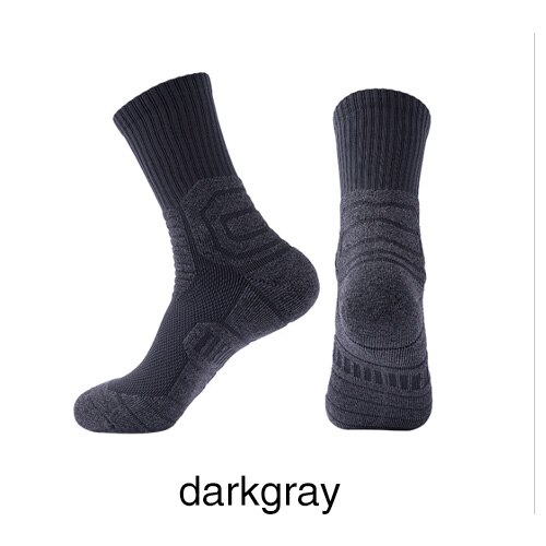 Outdoor Sport Cycling Socks Basketball Football Soccer Running Trekking Socks Calcetines Ciclismo Hombre Men Women: darkgray