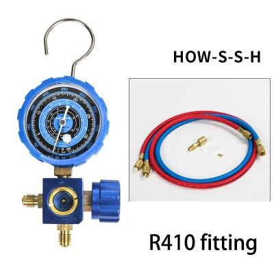 Air conditioning refrigerant filling tube cold medium Freon R22 R134A R410 Refrigerant charging hose Pressure Gauge: 1