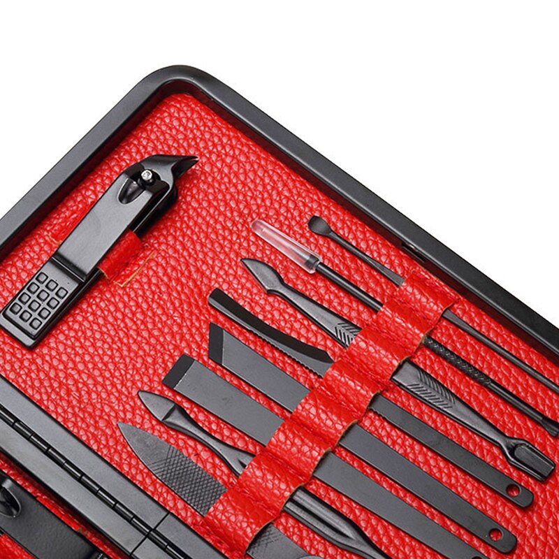 15 In 1 Manicure Set Nails Clipper Scissors Tweezer Manicure Sets Nail Care Nipper Ear Pick Kit With Case Nail Art Tool Kit