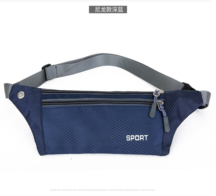 Women Men Waterproof Running Waist Bag Outdoor Pouch Sports Running Hiking Belt Bags Women for Iphone Phone Jogging Bags: dark blue