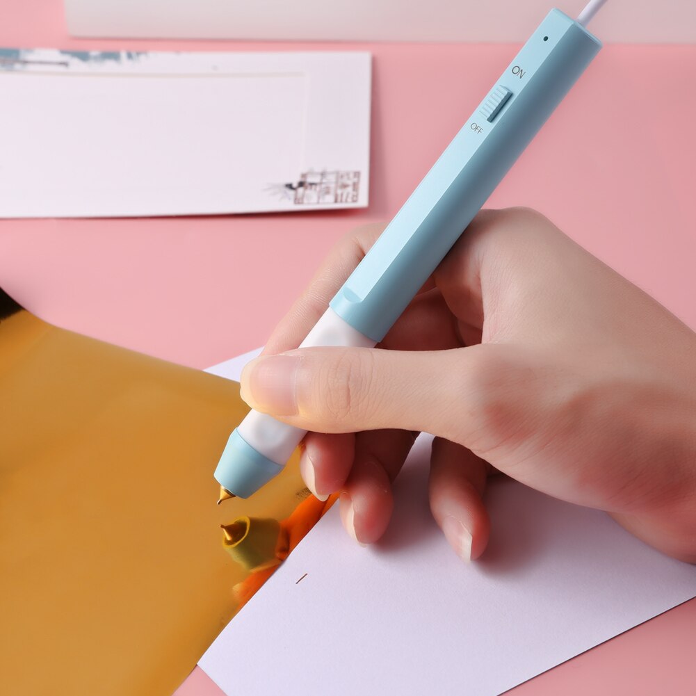 Usb-verwarmingsstempelpenset voor scrapbooking-gereedschapssets, gouden glimmende folierol voor het maken van kaarten, scrapbooking-tekeningen