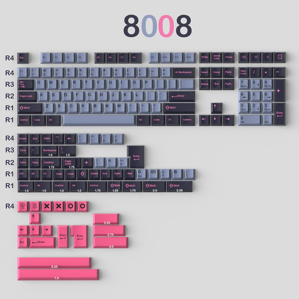 GMK Clone Striker Keycap 173 keys Double Shot Cherry Profile ISO Enter 6.25 7u Space bar For tm860 NJ68 Game Mechanical Keyboard: 8008
