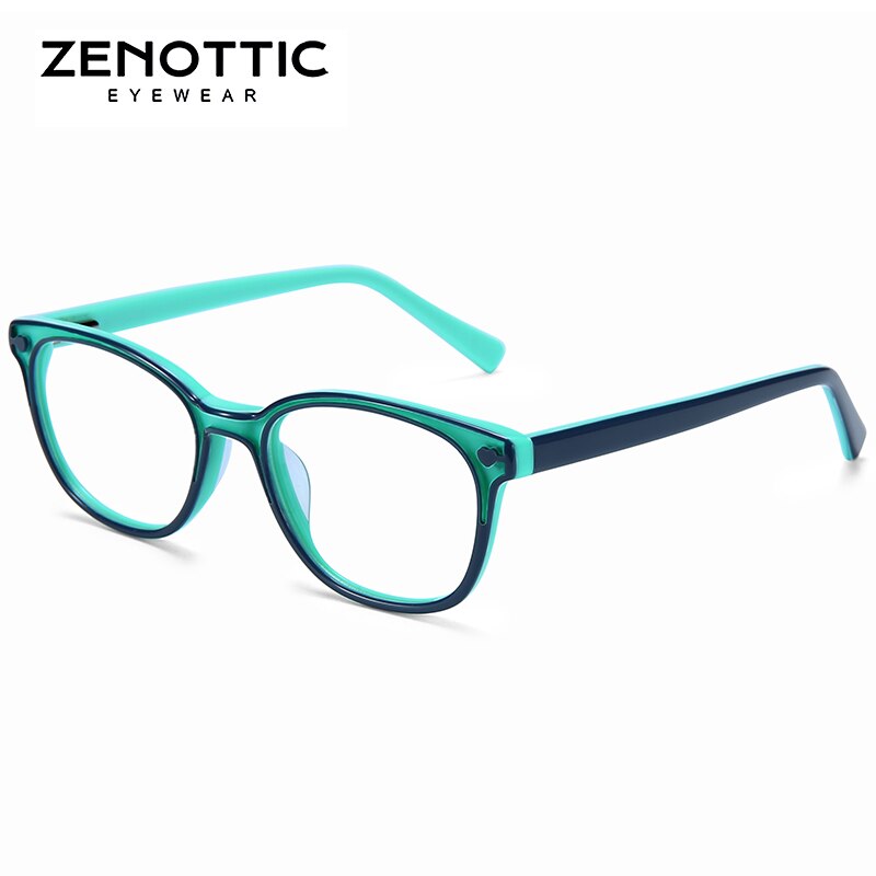 ZENOTTIC-gafas ópticas de acetato para niños y niñas, montura para miopía, lentes antirayos azules, gafas graduadas para Miopía