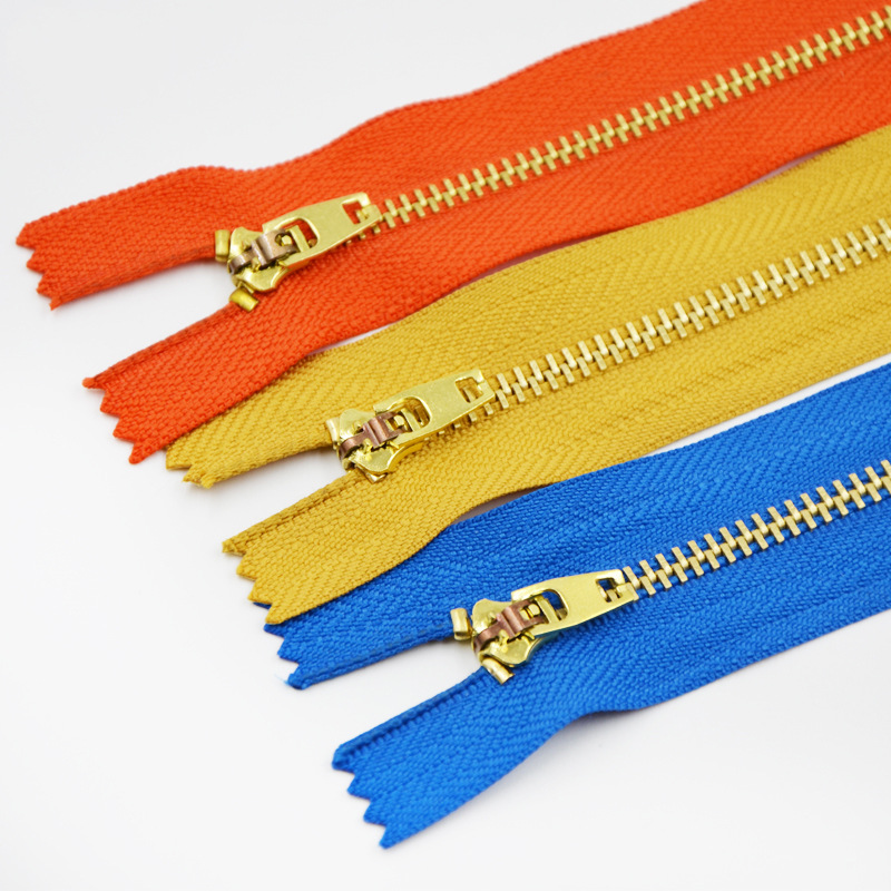 5pcs/lot copper zipper Close-End Zipper DIY for jean bags shoes garment belt sewing accessories DIY
