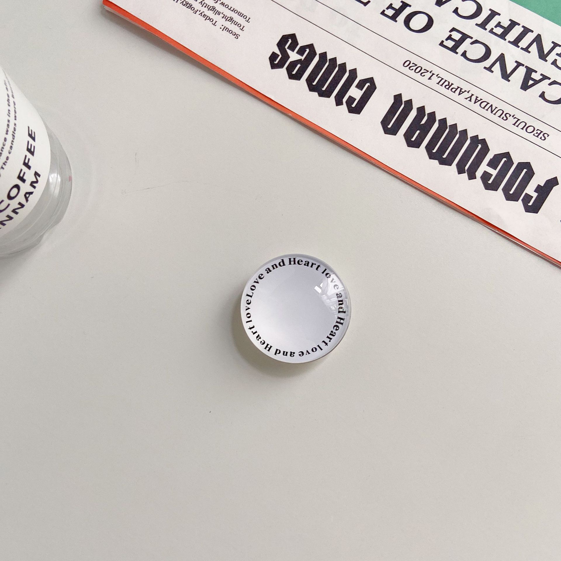 eins Korea Epoxid Ball Griff Tok Halterung Für praktisch fallen Schwarz und Weiß Schachbrett Erde Mond Bälle Griptok Ring Halfter: Briefe