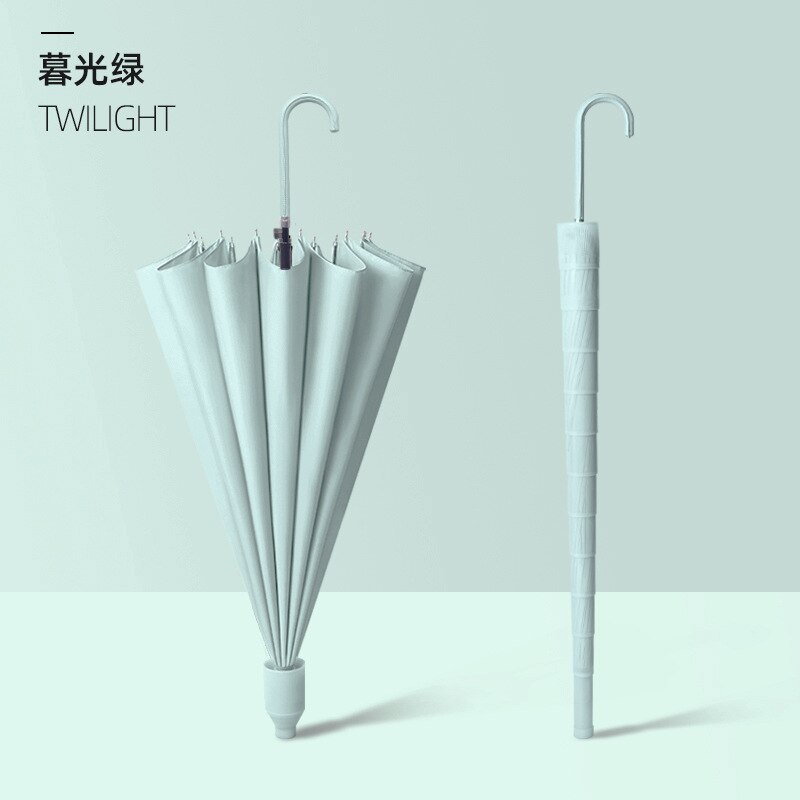 Japonês luz sol guarda-chuva feminino anti uv sombrinha impermeável unisex longo lidar com bumbershoot quatro estações universal sombrinhas: Twilight green