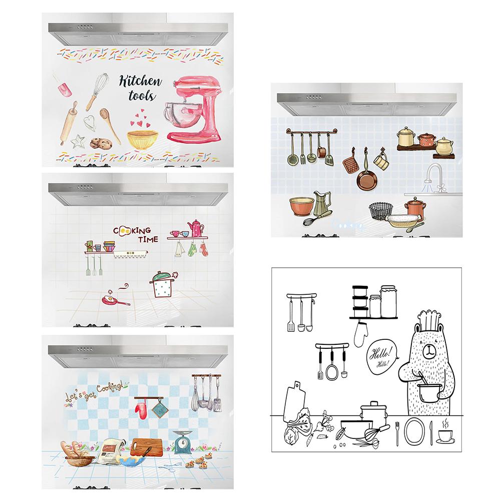 Kitchen Sticker Transparent Oil-proof Waterproof Self-adhesive Resistant Wall Sticker For Kitchen Stove Tile Cabinet