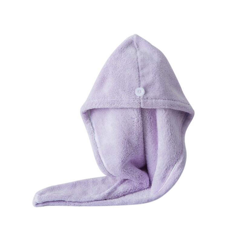 Microfiber Hair Fast Drying Dryer Towel Bath Wrap Hat Swimming Diving Quick Dry Cap: Light purple