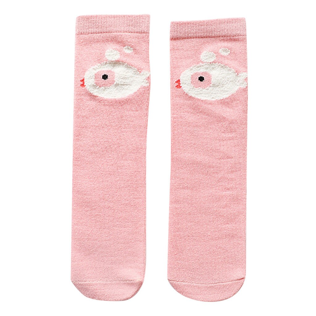 Kleinkind Lange Socken Karikatur Strümpfe Baby Nicht-Unterhose Socken Karikatur Tiere freundlicher Socke Kniehohe Baumwolle freundlicher Mädchen socken: Rosa