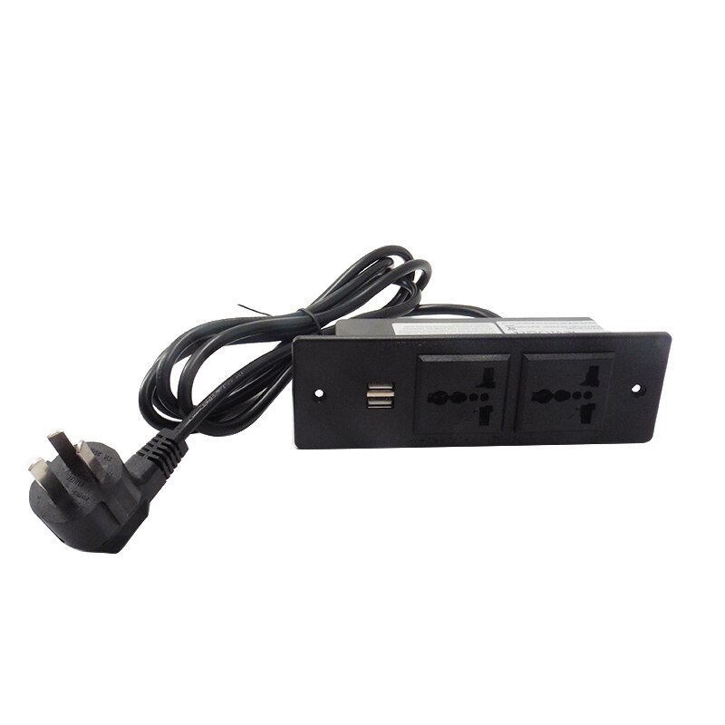 Embedded Desktop Muur Outlets Power Distributeur Socket 2USB Eu Uk Us Au Israël Universele Socket Extension Socket 2M Cord