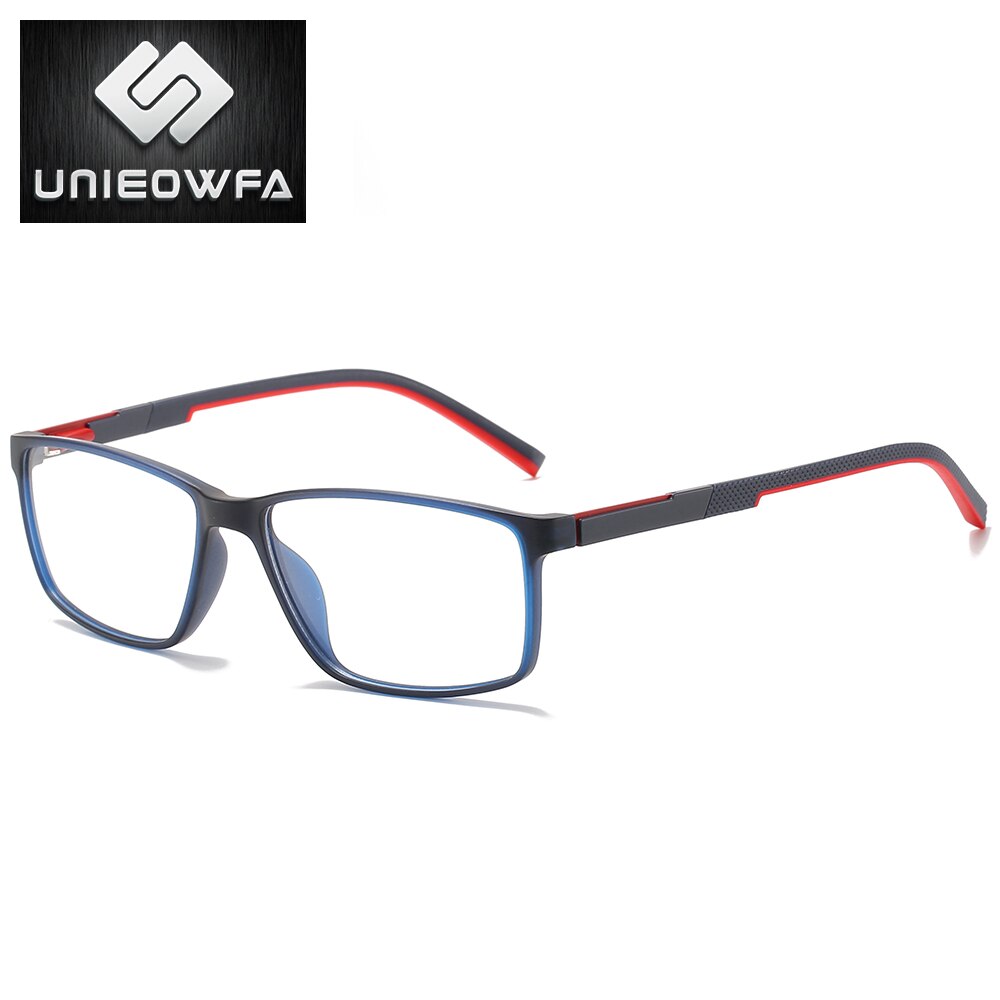 Korea Myopia Eyeglasses Frame Men Prescription Optical Glasses Frame Men Clear Transparent Lens Eyewear Frame TR90 Ultralight: C3 Blue