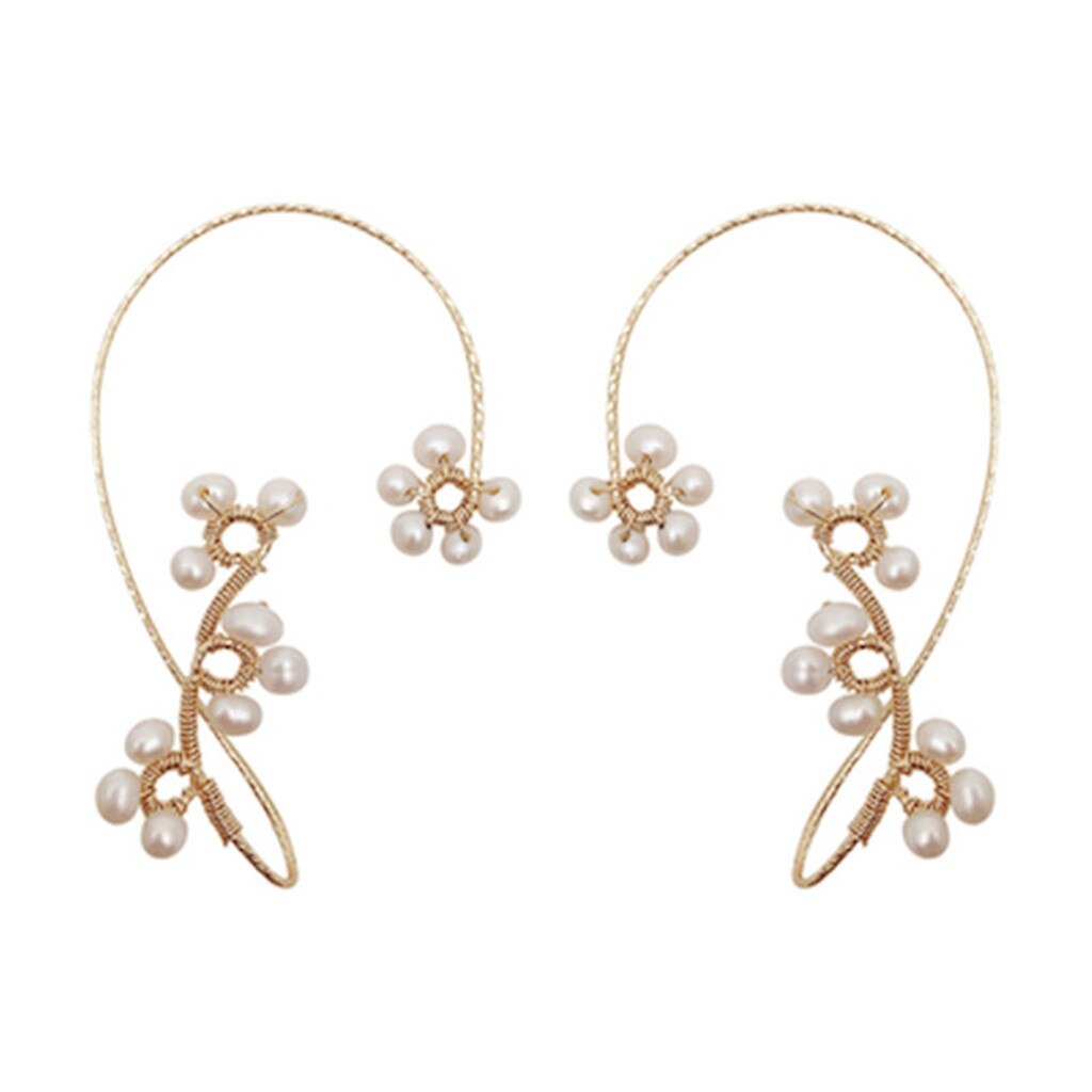 Women Earring Cartilage Gauge Earrings No Piercing Beading Ear Hook Handmade Beaded Earrings Jewelry