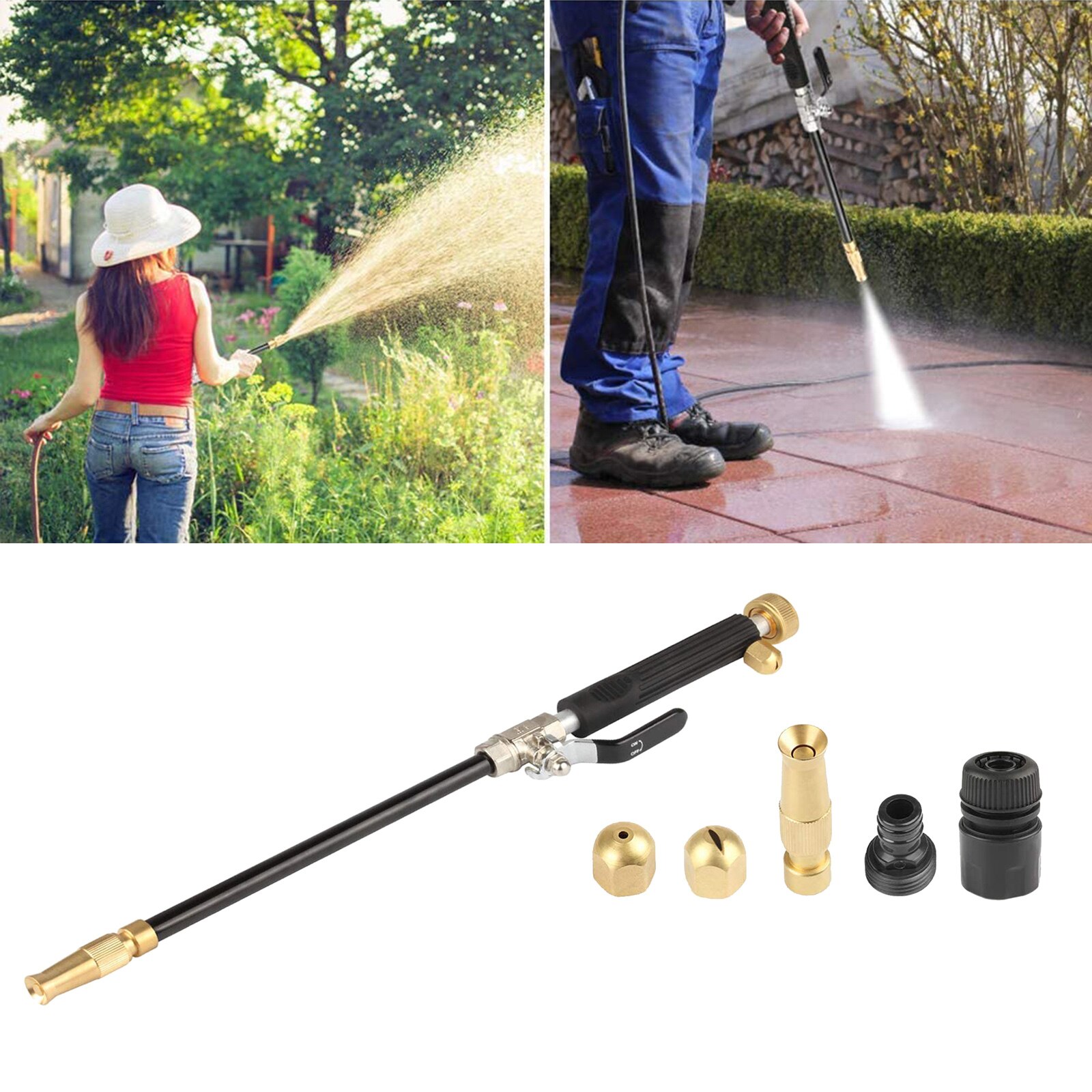 High Pressure Wand Hydro Water Jet Power Washer Water Hose Nozzle Glass Cleaner Garden Sprayer Car Wash Window Washing