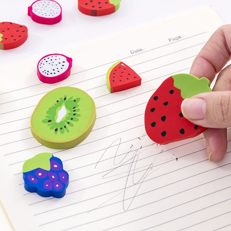 Watermelon Kiwi Fruit Style Eraser Rubber Prizes for Kids Pencil Eraser Office &amp; School Supplies